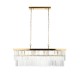 78664-001 Brushed Aged Brass 4 Light over Island Fitting with Crystal