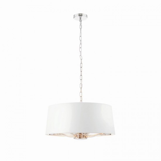 22662-001 Bright Nickel 3 Light Pendant with Vintage White Shade