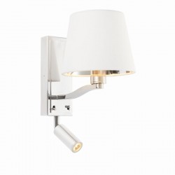 22688-001 Bright Nickel Reading Wall Lamp with Vintage White Shade 22688-001 Bright Nickel Reading Wall Lamp with Vintage White Shade