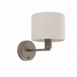 22539-001 Antique Bronze Wall Lamp with Faux Silk Shade
