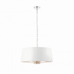 22662-001 Bright Nickel 3 Light Pendant with Vintage White Shade