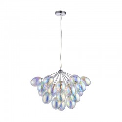 50889-001 Chrome 6 Light Centre Fitting with Multicolored Glasses
