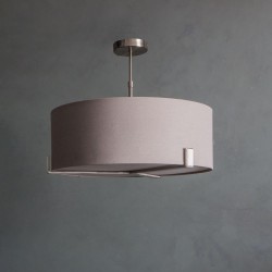 62407-001 Satin Nickel 3 Light Pendant with Slate Grey Shade