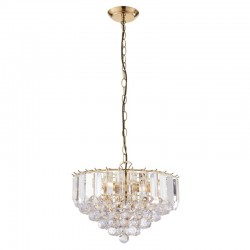 1148-001 Brass 3 Light Pendant with Acrylic Detailing