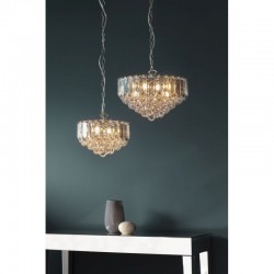 1154-001 Chrome 6 Light Pendant with Acrylic Detailing