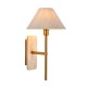 78820-001 Travertine Stone & Vintage Brass Wall Lamp with Natural Linen