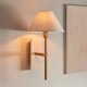 78820-001 Travertine Stone & Vintage Brass Wall Lamp with Natural Linen