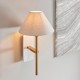 78821-001 White Marble & Vintage Brass Wall Lamp with Natural Linen