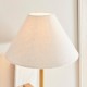 78821-001 White Marble & Vintage Brass Wall Lamp with Natural Linen