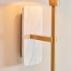 78821-001 White Marble & Vintage Brass Wall Lamp with Natural Linen