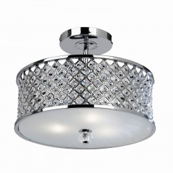 910-001 Chrome Semi-Flush with Glass Beads & Diffuser 
