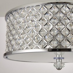 910-001 Chrome Semi-Flush with Glass Beads & Diffuser 