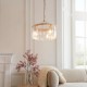 78770-001 Brushed Aged Brass 3 Light Pendant with Clear Textured Glass Panels