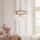 78770-001 Brushed Aged Brass 3 Light Pendant with Clear Textured Glass Panels