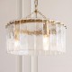 78770-001 Brushed Aged Brass 3 Light Pendant with Clear Textured Glass Panels