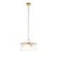 78770-001 Brushed Aged Brass 3 Light Pendant with Clear Textured Glass Panels