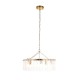 78771-001 Brushed Aged Brass 5 Light Pendant with Clear Textured Glass Panels