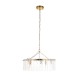 78771-001 Brushed Aged Brass 5 Light Pendant with Clear Textured Glass Panels