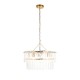 78772-001 Brushed Aged Brass 5 Light Pendant with Clear Textured Glass Panels