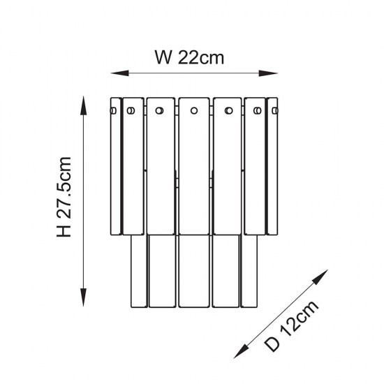 78773-001 Brushed Aged Brass Wall Lamp with Clear Textured Glass Panels