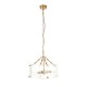 78780-001 Brushed Aged Brass 4 Light Pendant with Clear Textured Curved Glass