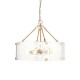 78781-001 Brushed Aged Brass 6 Light Pendant with Clear Textured Curved Glass