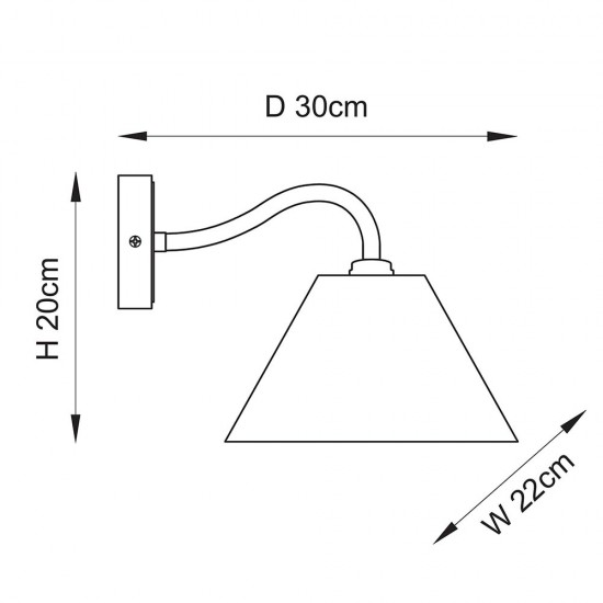 78740-001 Matt Black Wall Lamp with Natural Linen Shade