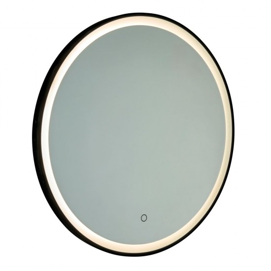 80024-001 Bathroom Black CCT Round Mirror with Hanger Strap
