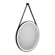 80024-001 Bathroom Black CCT Round Mirror with Hanger Strap