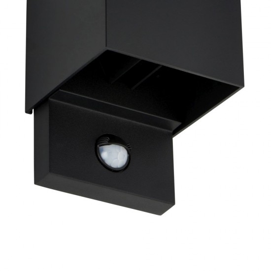 80089-001 Black Up&Down CCT Wall Lamp with PIR/Photocell Sensor