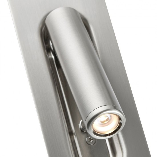 80098-001 Brushed Satin Nickel Recessed Wall Lamp with USB & C Port