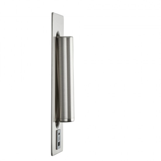 80098-001 Brushed Satin Nickel Recessed Wall Lamp with USB & C Port