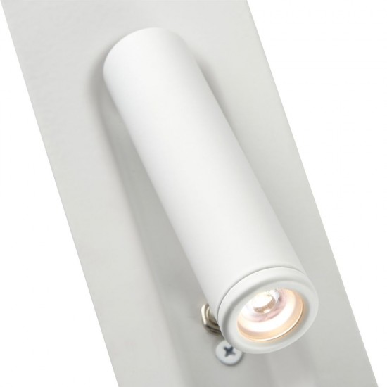 80099-001 White Recessed Wall Lamp with USB & C Port