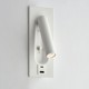 80099-001 White Recessed Wall Lamp with USB & C Port