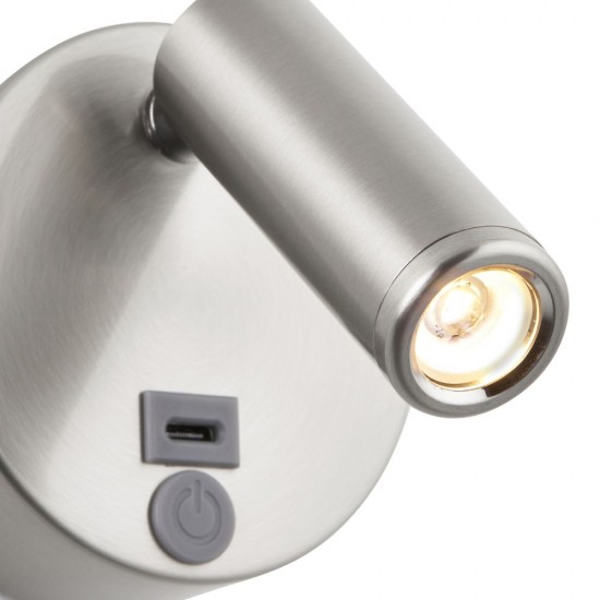 80101-001 Brushed Satin Nickel LED Wall Lamp with C Port