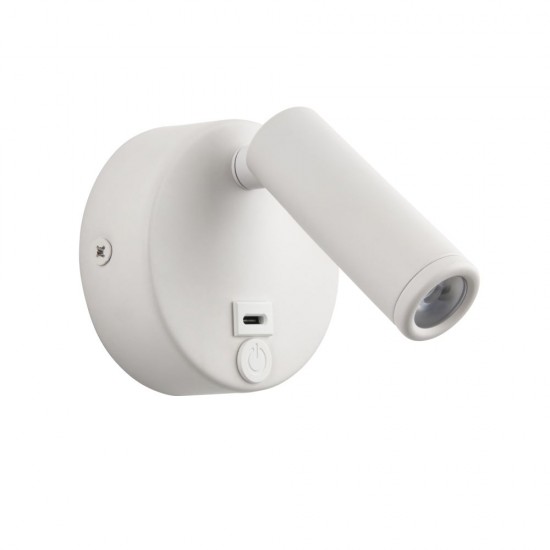 80102-001 White LED Wall Lamp with C Port