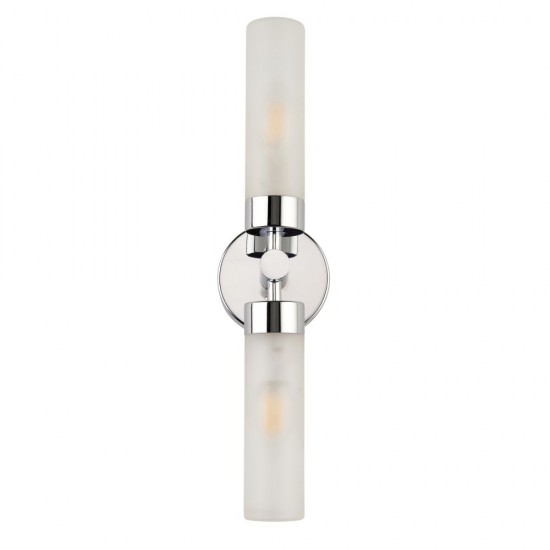 80109-001 Chrome 2 Light Wall Lamp with Frosted Glass IP44