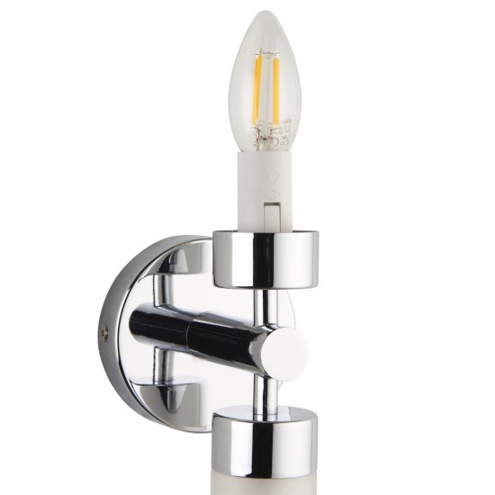 80109-001 Chrome 2 Light Wall Lamp with Frosted Glass IP44