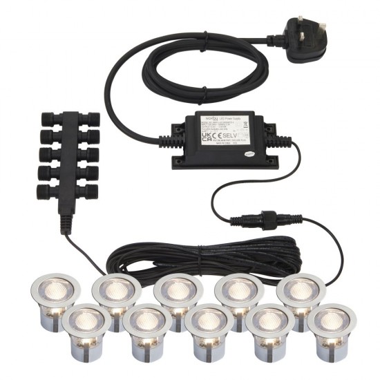 21759-001 Set of 10 CCT Decking Lights ∅3 cm