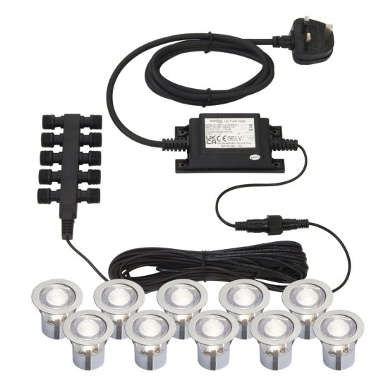 21759-001 Set of 10 CCT Decking Lights ∅3 cm
