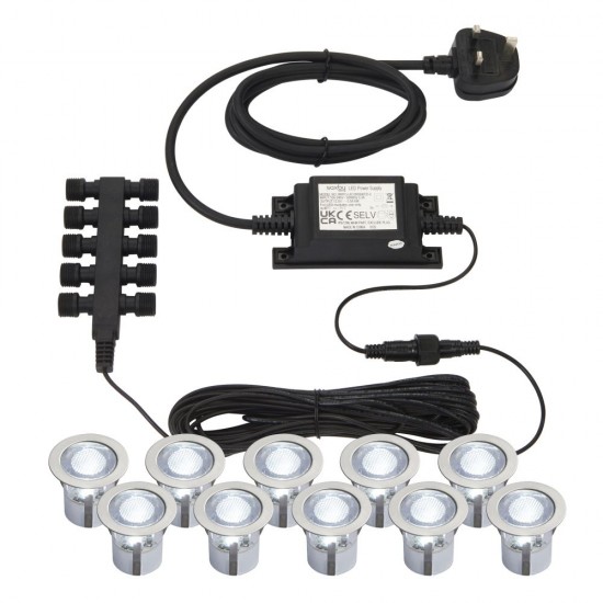 21759-001 Set of 10 CCT Decking Lights ∅3 cm