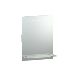 21839-001 Bathroom Mirror with Shaver Socket & Glass Shelf