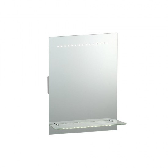 21839-001 Bathroom Mirror with Shaver Socket & Glass Shelf