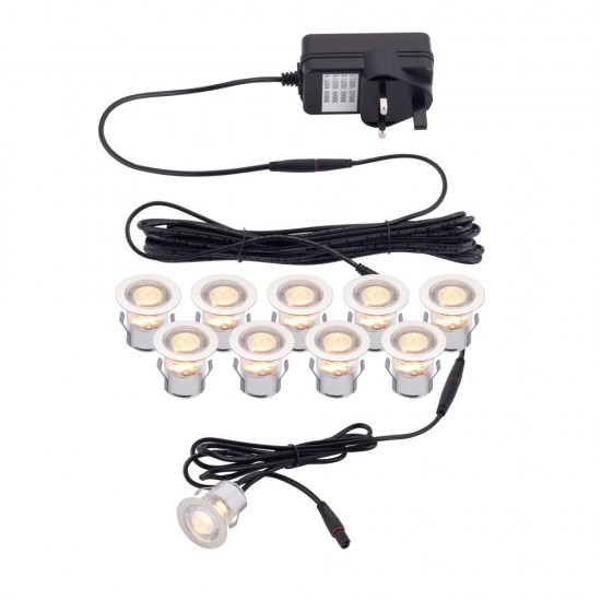 7786-001 Set of 10 CCT Decking Lights ∅3 cm