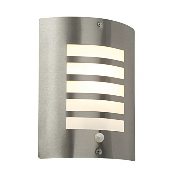 22437-001 Stainless Steel PIR Wall Lamp with White Diffuser