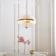 78779-001 Vintage Brass 3 Light Pendant with Clear Ribbed Glass