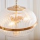 78779-001 Vintage Brass 3 Light Pendant with Clear Ribbed Glass