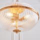 78779-001 Vintage Brass 3 Light Pendant with Clear Ribbed Glass
