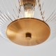 78789-001 Vintage Brass Uplighter Semi Flush with Clear Ribbed Glass