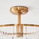 78789-001 Vintage Brass Uplighter Semi Flush with Clear Ribbed Glass